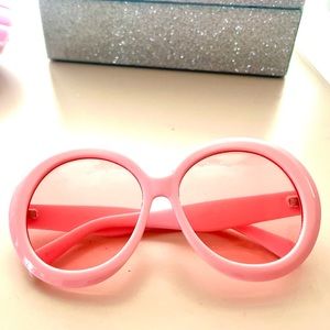 Light Pink Over-sized Circle Lensed Transparent Sunglasses